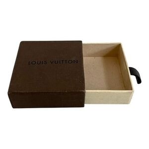Authentic Louis Vuitton Brown Black Logo Jewelry Gift Box 2.5"x2.5"x1"